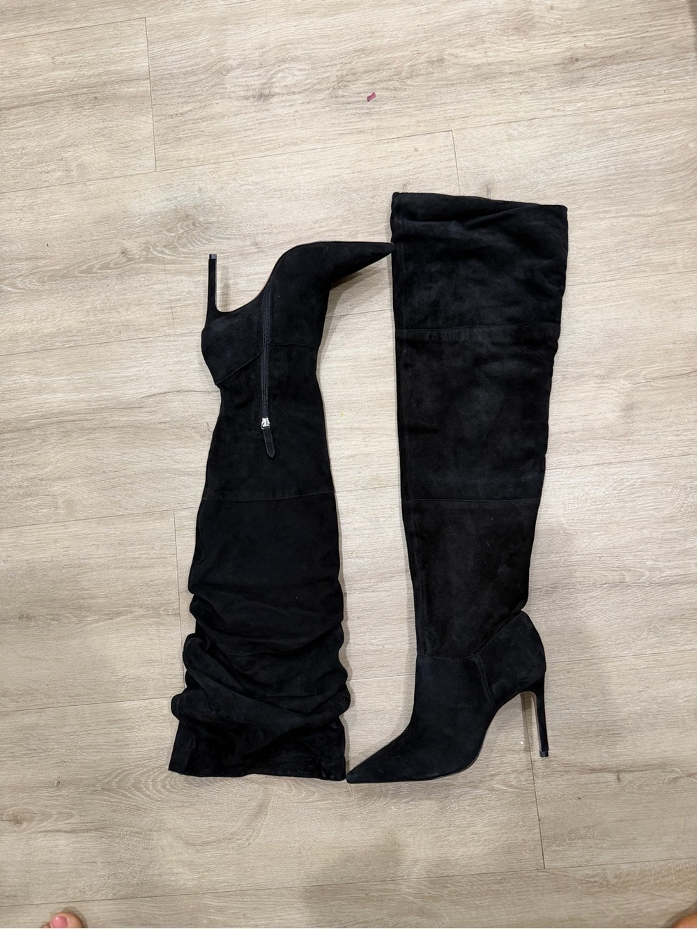 SCHUTZ Ashlee Black Suede Over The Knee Boots Size 7.5